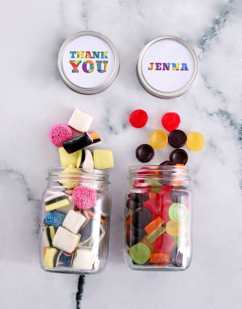 Personalized Thank You Mini Sweets Jars