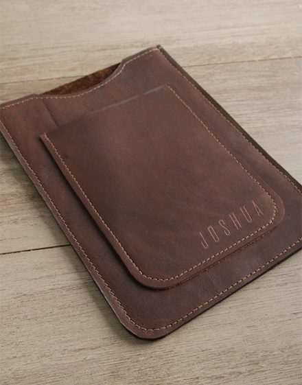 Personalised Brown Leather Tablet Cover