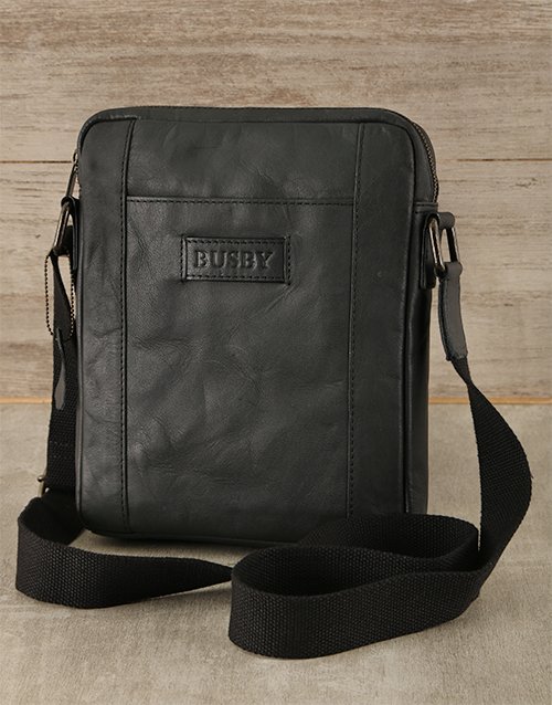 Black Busby Genuine Leather Cross Bag