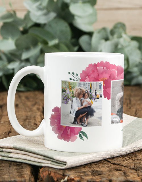Floral Photo Personalised Mug