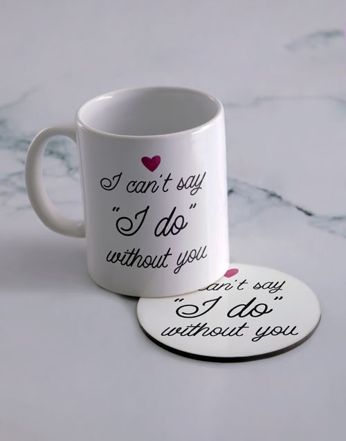 Say I Do Personalised Mug And Coaster Set