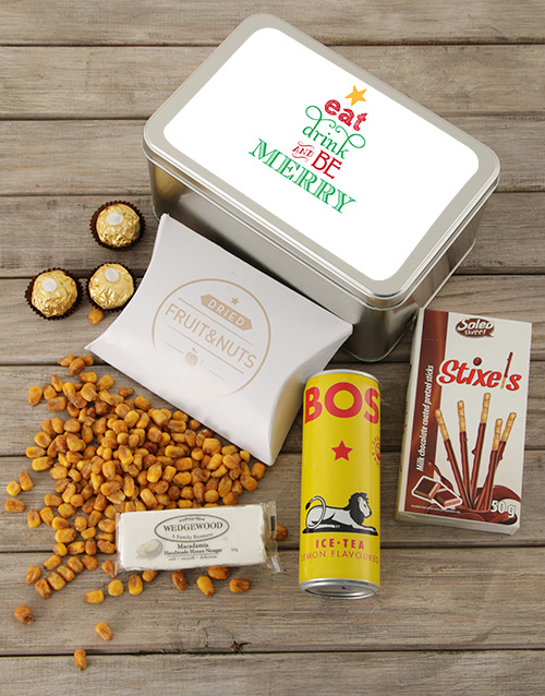 Personalised Be Merry Snack Tin