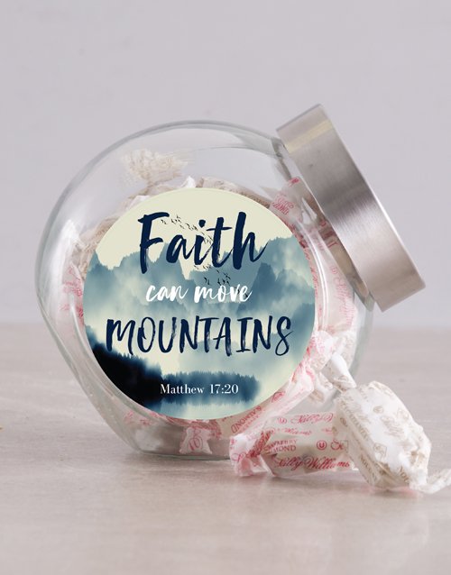 Faith Moves Mountains Candy Jar