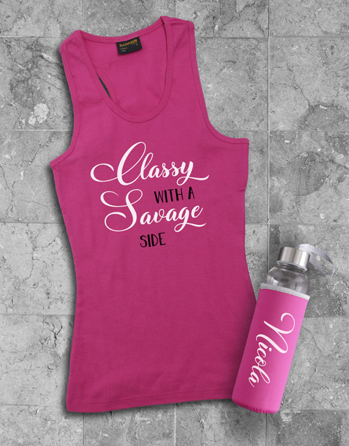 activewear Personalised Classy Racerback and Water Bottle