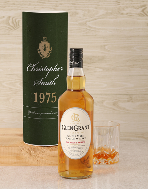 fine-alcohol Personalised Glen Grant Whisky Crest Tube