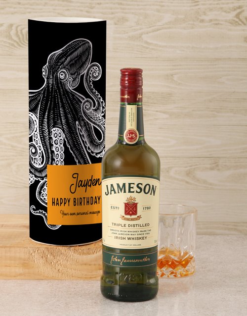 fine-alcohol Personalised Jameson Whiskey Kraken Tube
