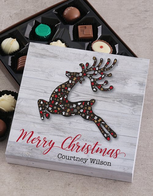 personalised Personalised Christmas Reindeer Choc Tray