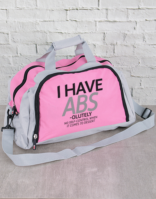 activewear Personalised I Have Abs Gym Bag