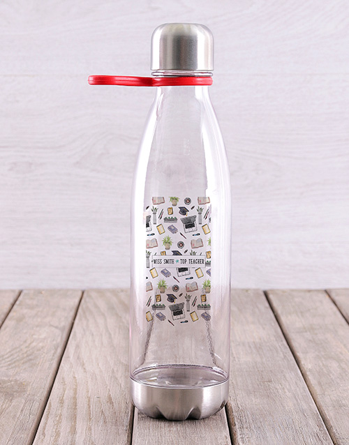 activewear Personalised Top Teacher Water Bottle