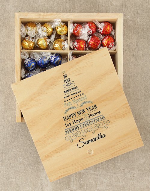 personalised Personalised Christmas Tree Lindt Box