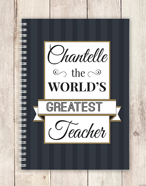 personalised Personalised Chic Greatest Teacher Notebook