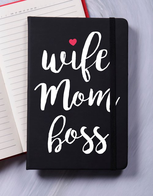personalised Wife Mom Boss A5 Notebook