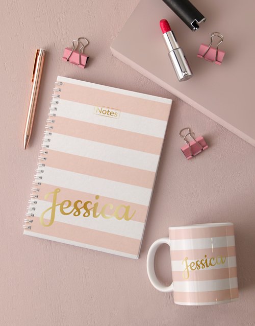 personalised Personalised Striped Notebook