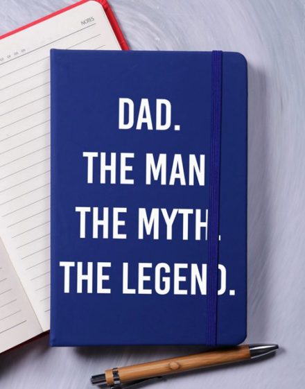 personalised Dad Myth Legend A5 Notebook