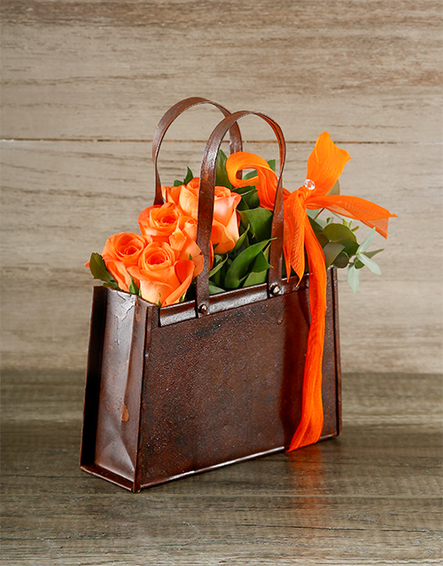 flowers Orange Rose Handbag