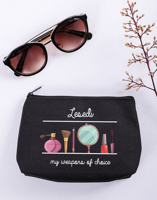 bath-and-body Personalised Weapons Of Choice Black Cosmetic Bag