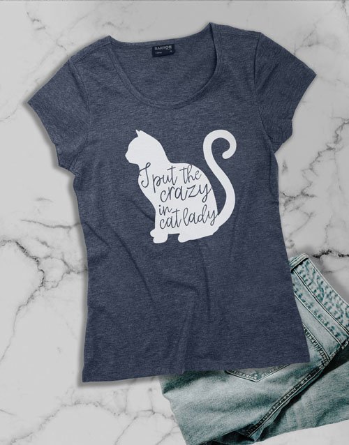 clothing Crazy Cat Lady Ladies T Shirt