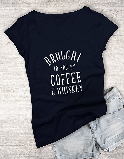 clothing Coffee And Whiskey Ladies T Shirt