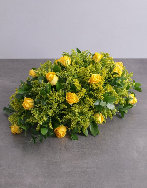 flowers Yellow Roses Sympathy Arrangement