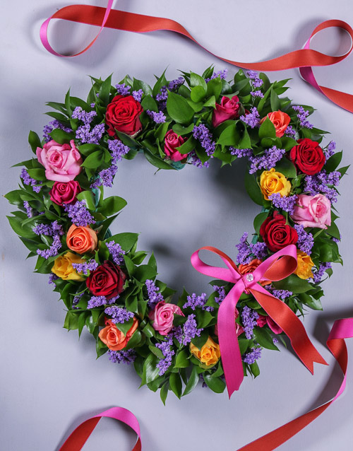 flowers Mixed Rose Funeral Heart