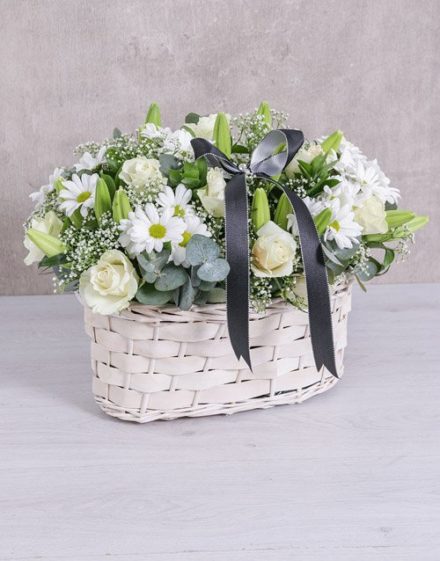 flowers White Sympathy Basket