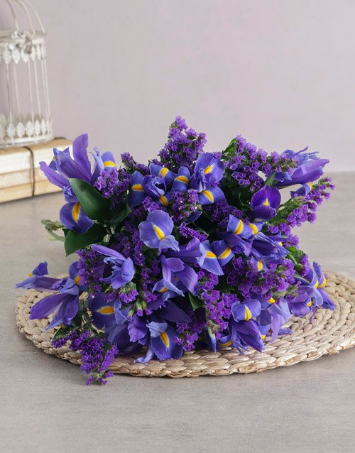 Bright and Beautiful Blue Iris Bouquet