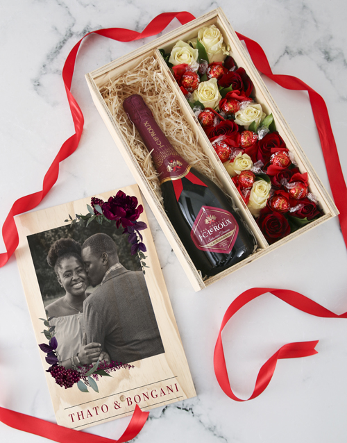 Personalised Champagne and Roses Crate