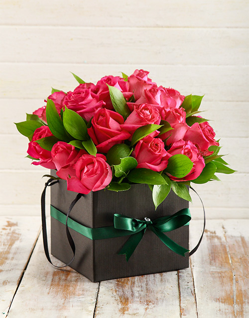 birthday Beautiful Box of Cerise Roses