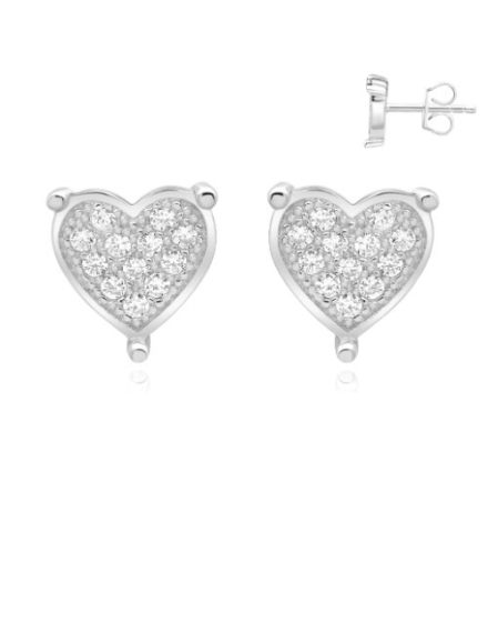 birthday Silver Claw Pave Cubic Zirconia Earring