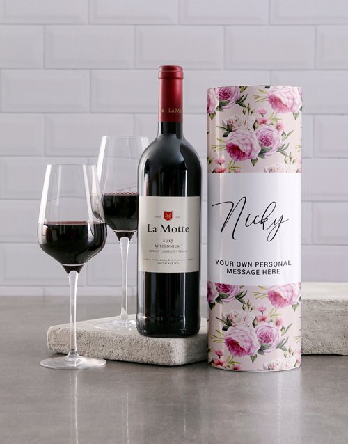 Peony Personalised Wine Tube