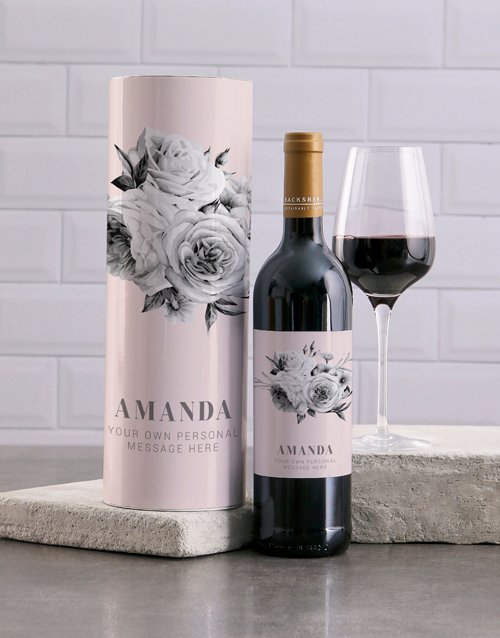 Elegant Floral Personalised Wine And Tube Gift
