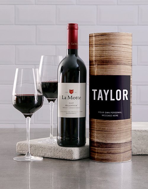 Wood Grain Personalised Wine Tube