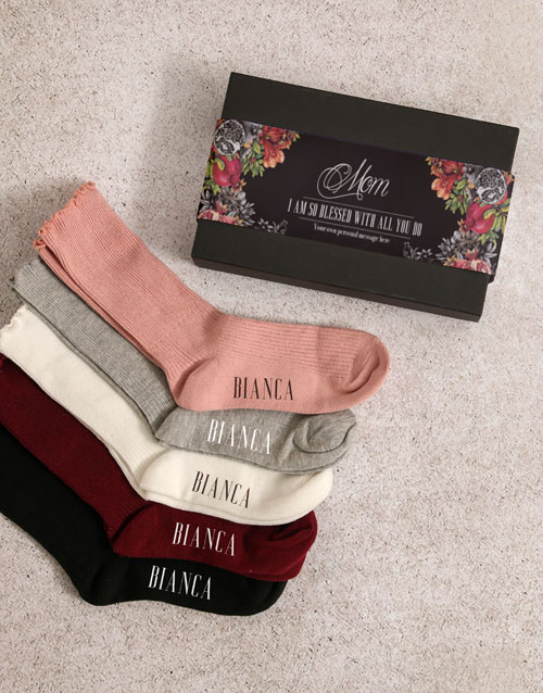 mothers-day Personalised Blessed Frills Sock Pack