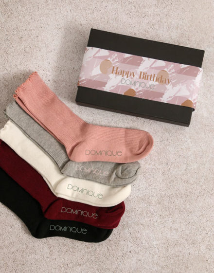 birthday Personalised Pink Pattern Frills Sock Pack