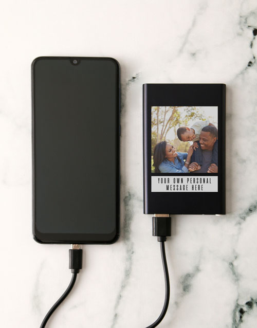 mothers-day Personalised Photo Black Powerbank