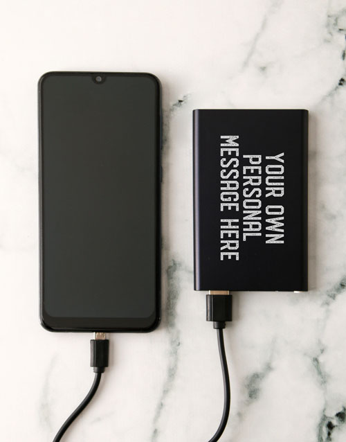 mothers-day Personalised Message Black Powerbank