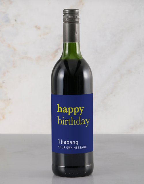 Blue Birthday Rietvallei Personalised Wine