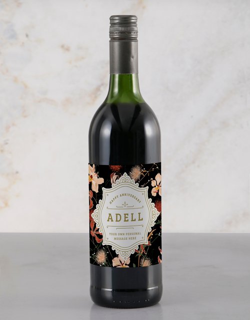 Elegant Anniversary Personalised Wine