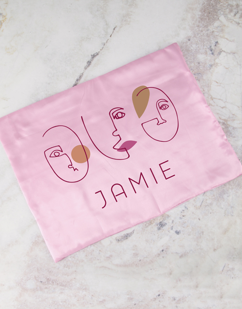 Faces Pink Personalised Pillowcase