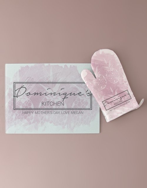 Personalised Kitchen Chic Glass Chopping Board