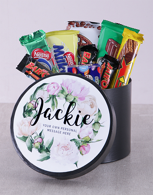 Personalised Floral Chocolate Hat Box