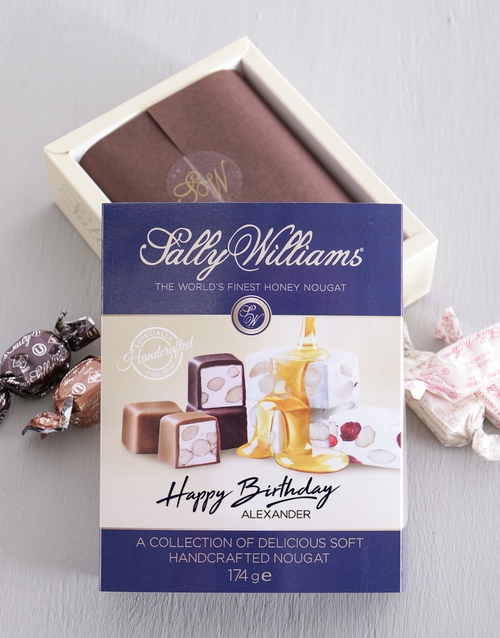 Personalised Sally Williams Nougat Birthday Box