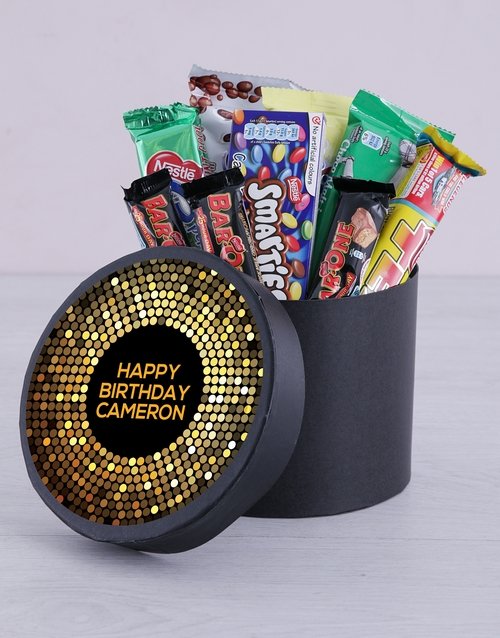 Personalised Golden Birthday Hat Box Hamperlicious