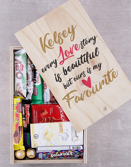 Personalised Love Story Chocolate Crate