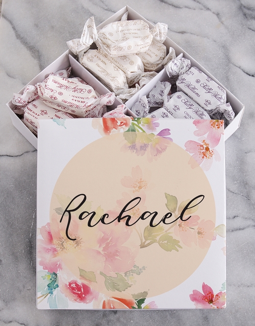 Personalised Floral Sally Williams Nougat Box