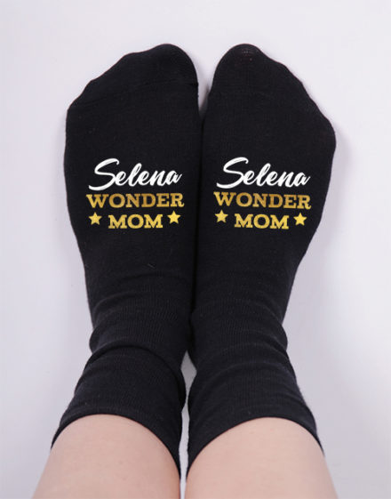 mothers-day Personalised Wonder Mom Socks