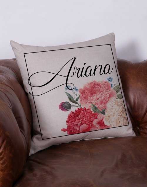 Floral Name Personalised Scatter Cushion