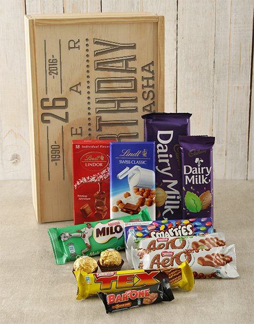 Personalised Birthday Chocolate Crate