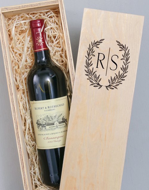 Laurel Printed Personalised Wine Crate