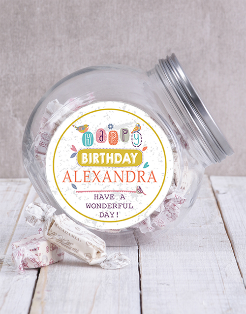 birthday Personalised Birthday Message Candy Jar